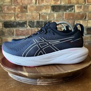 Asics Gel Nimbus 25 Max Cushion Blue Pink Road Running Shoes Sneakers Womens 9.5
